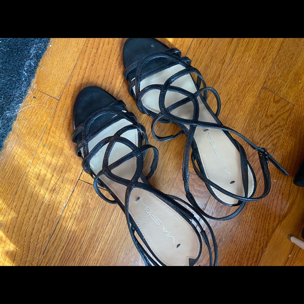 black strappy heels
